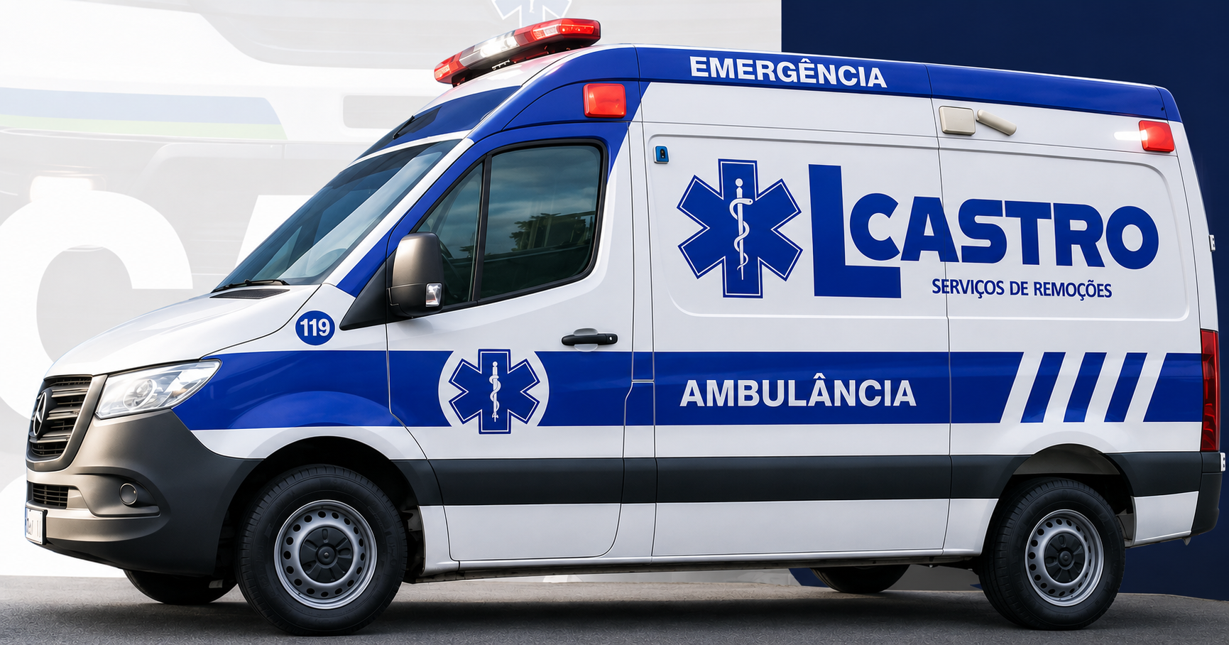 Ambulância equipada da Lcastro